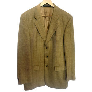 St Michael Marks Spencer Mens Windowpane Wool Cashmere Sports Coat 42L Blazer